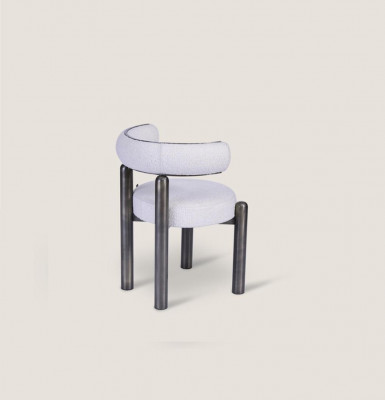 Chaise de salle à manger blanche design Chaises Tissu d'ameublement Siège simple Pieds en métal