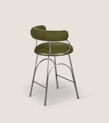 Tabouret de bar vert olive, fauteuil inclinable de luxe, fauteuil designer rembourré, mobilier