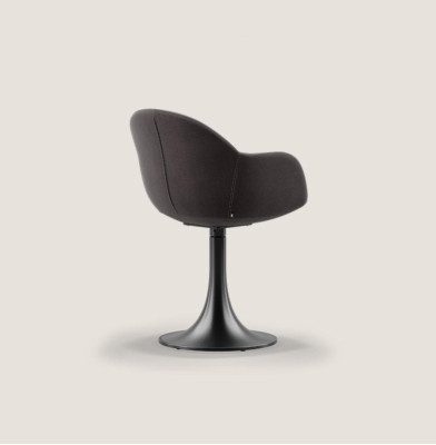 Chaise de salle à manger noire de designer avec structure en acier inoxydable, siège simple de luxe neuf.