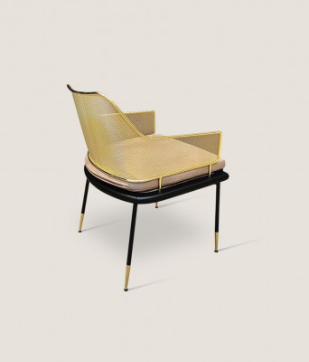 Fauteuil design luxueux monoplace avec éléments en acier inoxydable - Nouveaux fauteuils