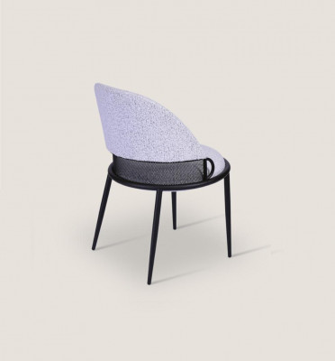 Chaise de salle à manger blanche Chaises de luxe Rembourrage Siège simple Tissu Style Mobilier