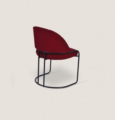 Chaise de designer rouge, rembourrage, un place, textile, chaises de salle à manger de luxe.