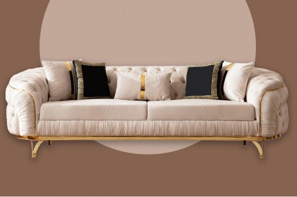 Canapé Chesterfield ensemble 3-2-1 places - Ensemble de canapés design en tissu