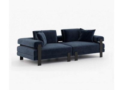 Canapé 2 places Canapé rembourré Bleu Textill Design Canapé moderne Canapés de luxe