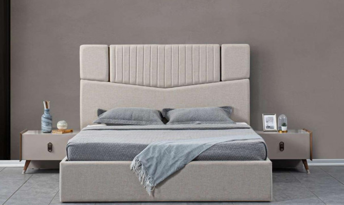 Lit 2x Tables de chevet 4 pièces. Ensemble de chambre armoire luxueuse Lits