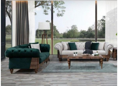 Ensemble de canapés Chesterfield modernes en luxueux - 3+3 places pour le salon