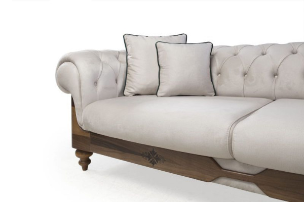 Canapé Chesterfield marron et blanc, design de salon, canapé, mobilier d'assise, neuf