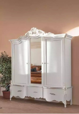 Ensemble de meubles de chambre complet en blanc, ensemble de meubles classiques 8 pièces neuf.