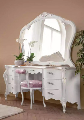 Ensemble de meubles de chambre complet en blanc, ensemble de meubles classiques 8 pièces neuf.