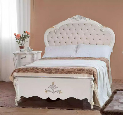Ensemble de chambre complète Lit Tables de chevet Armoire Tabouret 8 pièces