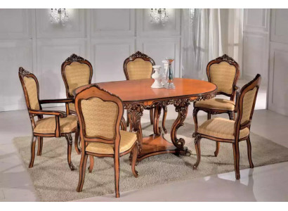 Ensemble de table à manger 4x chaises 2x fauteuils Fauteuil de bras Groupe de tables EssTable Tables en bois Tables