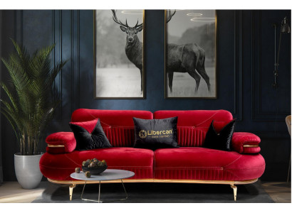 exclusif 3 places canapé tissu siège moderne meubles en textile couleur rouge nouveau