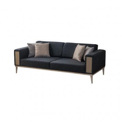 Ensemble moderne de meubles de salon gris de haute qualité.