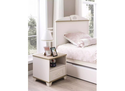 Conception de table de chevet pour enfants Table de chevet console de nuit Chambre d'enfants Bois Blanc