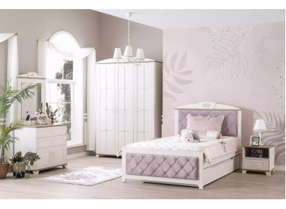 Lit fonctionnel Chesterfield Lit enfant extensible Lit en bois rose à 100%