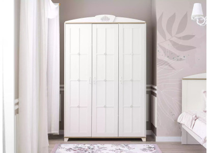 Armoire de design Armoire en bois Meuble en bois Luxe Blanc 3 portes
