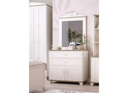 Suite Commode avec ensemble miroir Armoire en bois Blanc Design de commodes