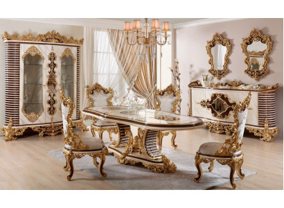 Ensemble de salle à manger luxueux Ensemble de salle à manger classique Mobilier en bois design de style