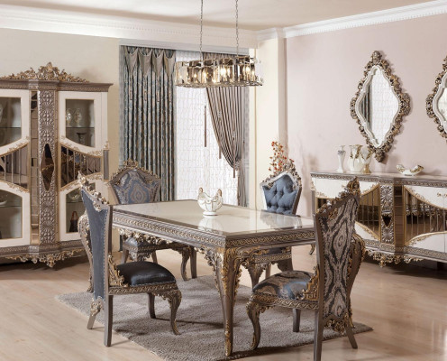 Ensemble de chaises pour la salle à manger Designer Classic, groupe de chaises et table à manger Suite 5 pièces