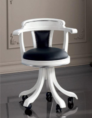 Chaise de bureau Chaise de direction en bois Chesterfield Mobilier italien Noir pivotant neuf