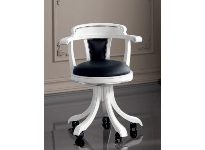 Chaise de bureau Chaise de direction en bois Chesterfield Mobilier italien Noir pivotant neuf