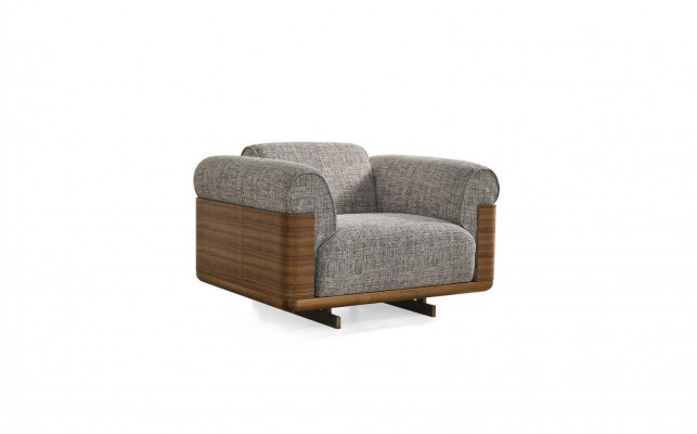 Canapé rembourré gris complet et fauteuil moderne trois places 2 pièces