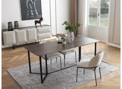 Salle à manger Coin repas Ensemble de salle à manger Table à manger Ensemble 7 pièces Bois Marron Chaises Modernes