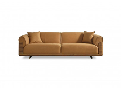 Canapé trois places Canapé 3 places Canapé rembourré en tissu marron Polyester Canapé moderne