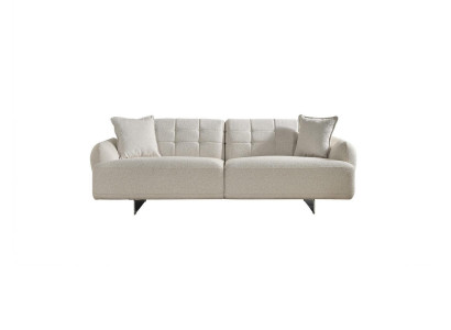 Canapé trois places Canapé trois places Canapé rembourré en tissu polyester Moderne Blanc
