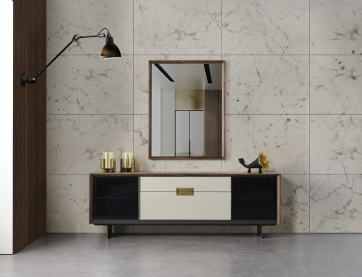 Bahut Bahut avec miroir Commode en bois multicolore Ensemble de salle à manger