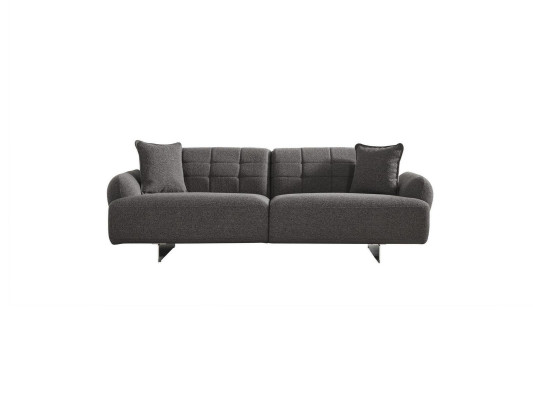 Ensemble de canapé complet en tissu gris rembourré.