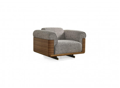 Fauteuil Crapaud en tissu 2 places en polyester gris Salon Moderne