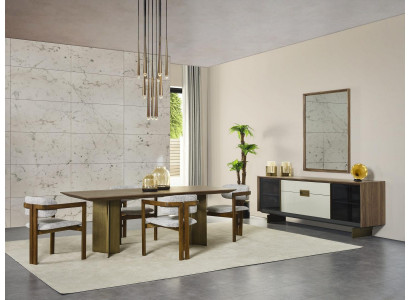 Coin repas Ensemble de salle à manger Suite Table de salle à manger Ensemble 9 pièces Salle à manger Marron Bois neuf