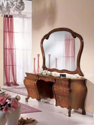 Coiffeuse avec miroir, conception de meuble de chambre à coucher, 2 pièces
