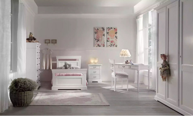 Set Lit Armoire Bureau 4 pièces. Chambre de jeunes complète neuve.