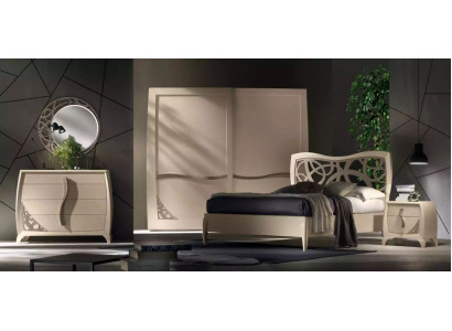 Ensemble de chambre à coucher complet Design Lit de luxe moderne 2x Table de chevet 6 pièces neuves