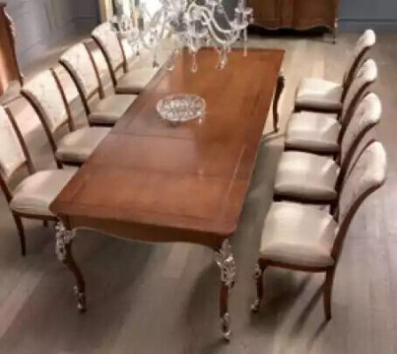 Salle à manger Set 6x Chaises Ensemble de salle à manger chaise en bois chaise rembourrée chaise de luxe nouveau