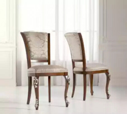 Salle à manger Set 6x Chaises Ensemble de salle à manger chaise en bois chaise rembourrée chaise de luxe nouveau
