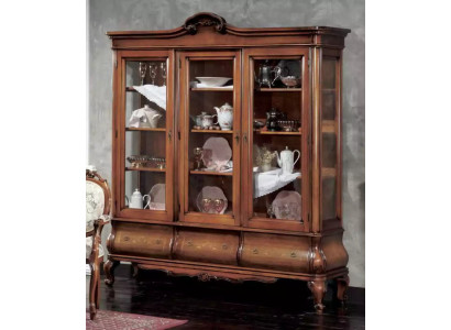 Vitrine du salon Mobilier en bois classique avec tiroirs sur mesure Vitrine
