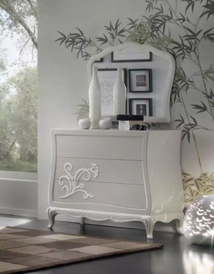 Ensemble de chambre de luxe 5 pièces. Lit 2x Tables de chevet Commode Meubles de designer