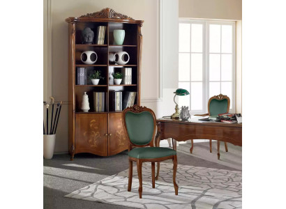 Mobilier de bureau classique brun en bois Table Chaises Étagère