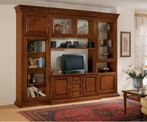 Salon Mobilier Unité murale style italien classique Meubles en bois neufs