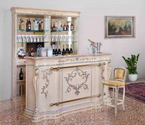 Comptoir de bar classique Armoire de bar de luxe Meuble de designer Vitrine en bois massif Bar
