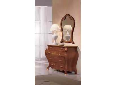 Chambre Miroir Commode Bois Classique s Design Luxe Marron neuf