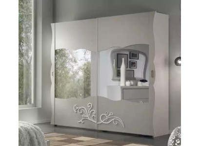 Armoire Armoire Mobilier de Luxe en Bois pour Chambre Gris Moderne