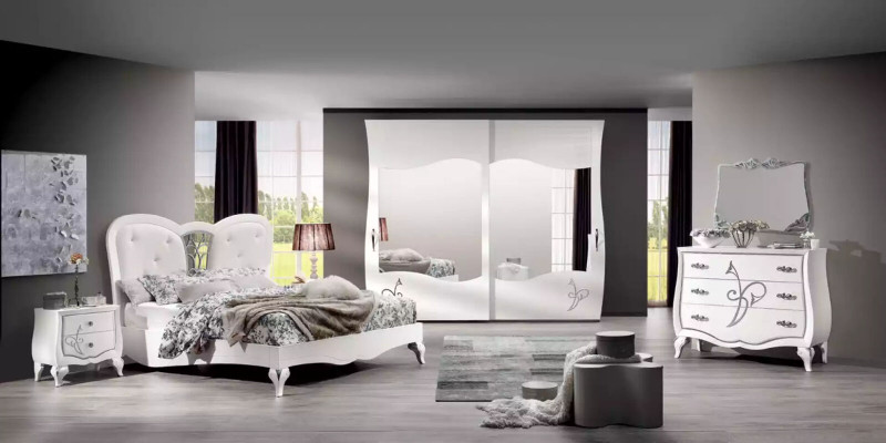 Armoire en bois massif moderne pour chambre - Armoire blanche neuve