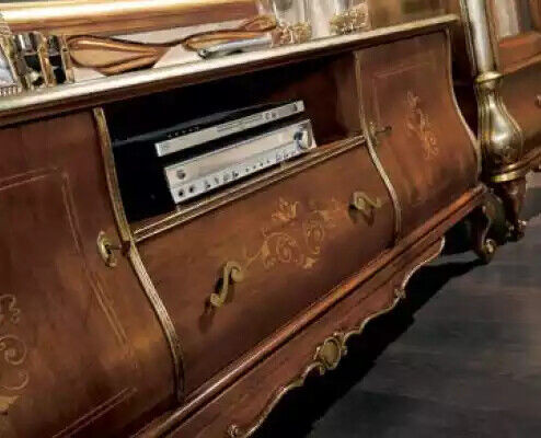 Étagère pour télévision brune Meuble TV Buffet Bahut en bois pour salon Stand Caisson