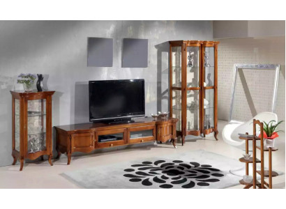 Meubles de style italien pour le salon 3 pièces. Ensemble classique 2x Vitrine marron
