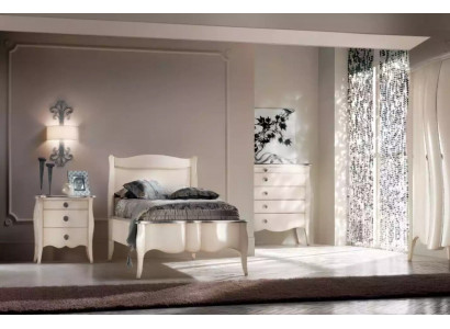 Lit Table de chevet Commode 3 pcs. Ensemble de chambre Design Meubles de luxe neufs