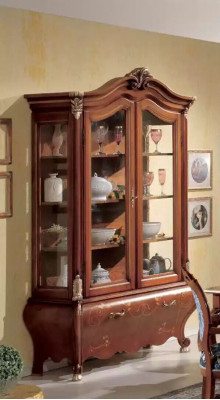 Luxueuse vitrine en bois Buffet Design Armoires Marron Meubles italiens neufs